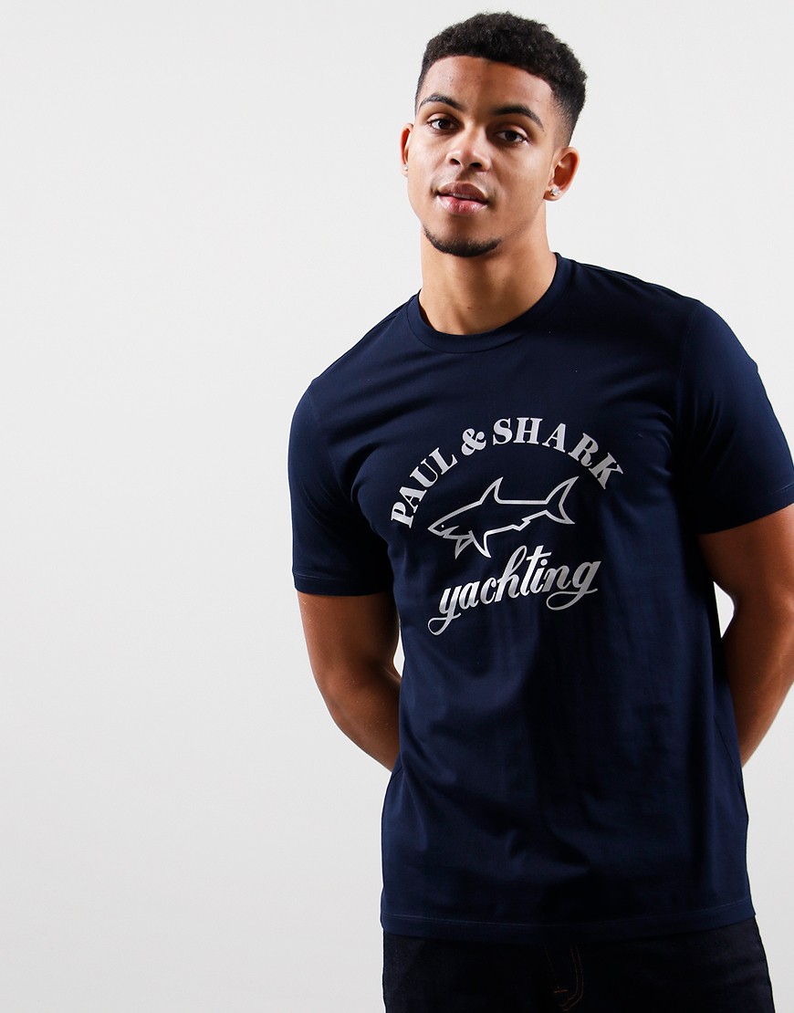 Paul & Shark Reflective T-shirt Blue - Terraces Menswear