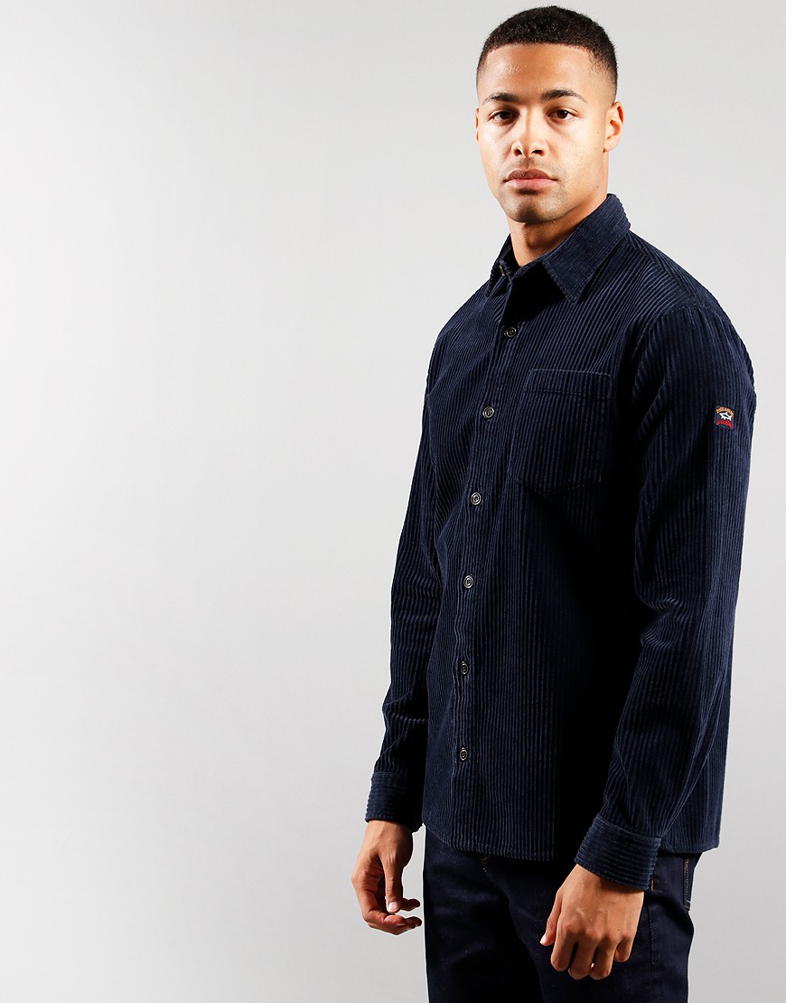 Paul Shark Cord Overshirt Blue Terraces Menswear