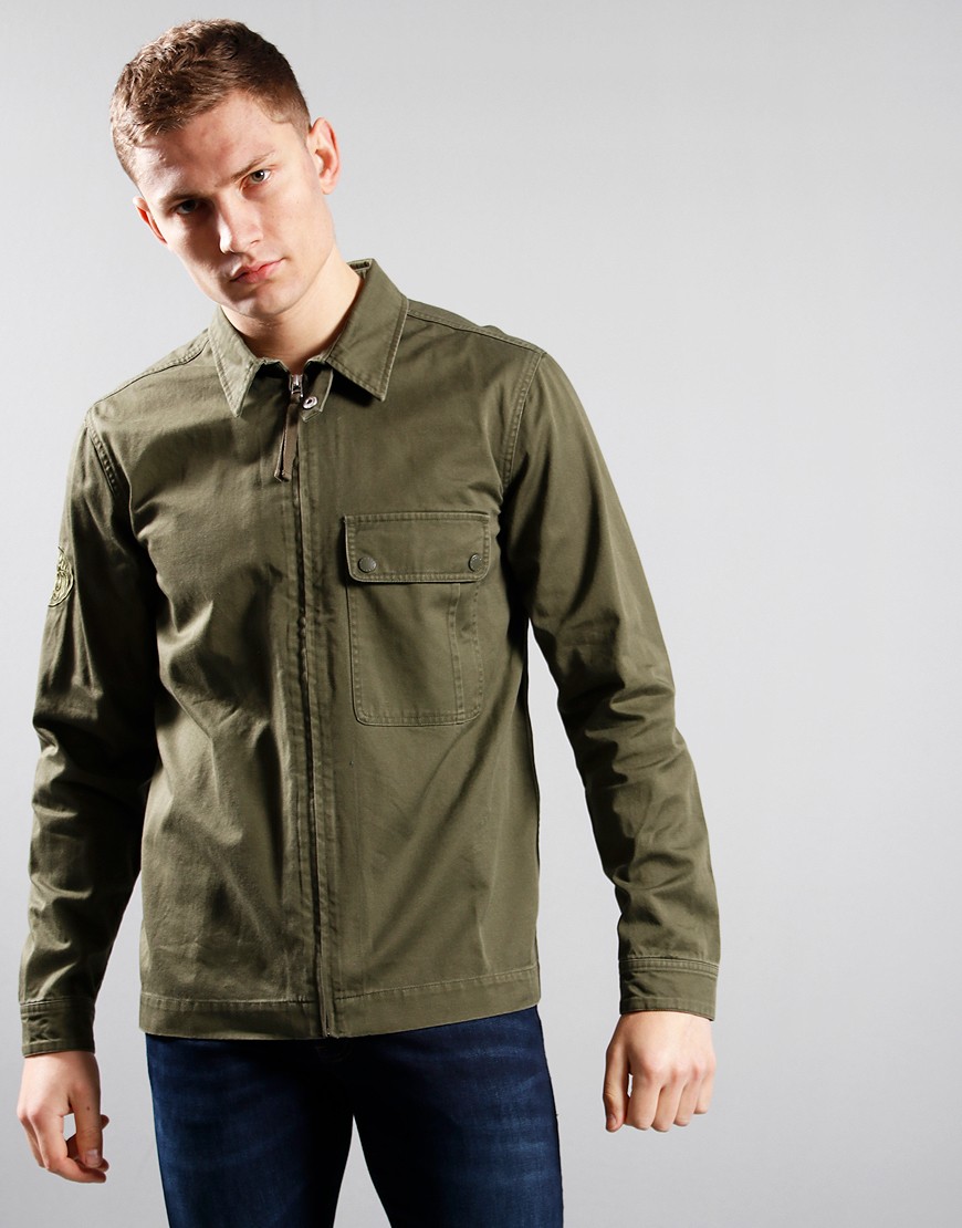Pretty green button through overshirt clearance