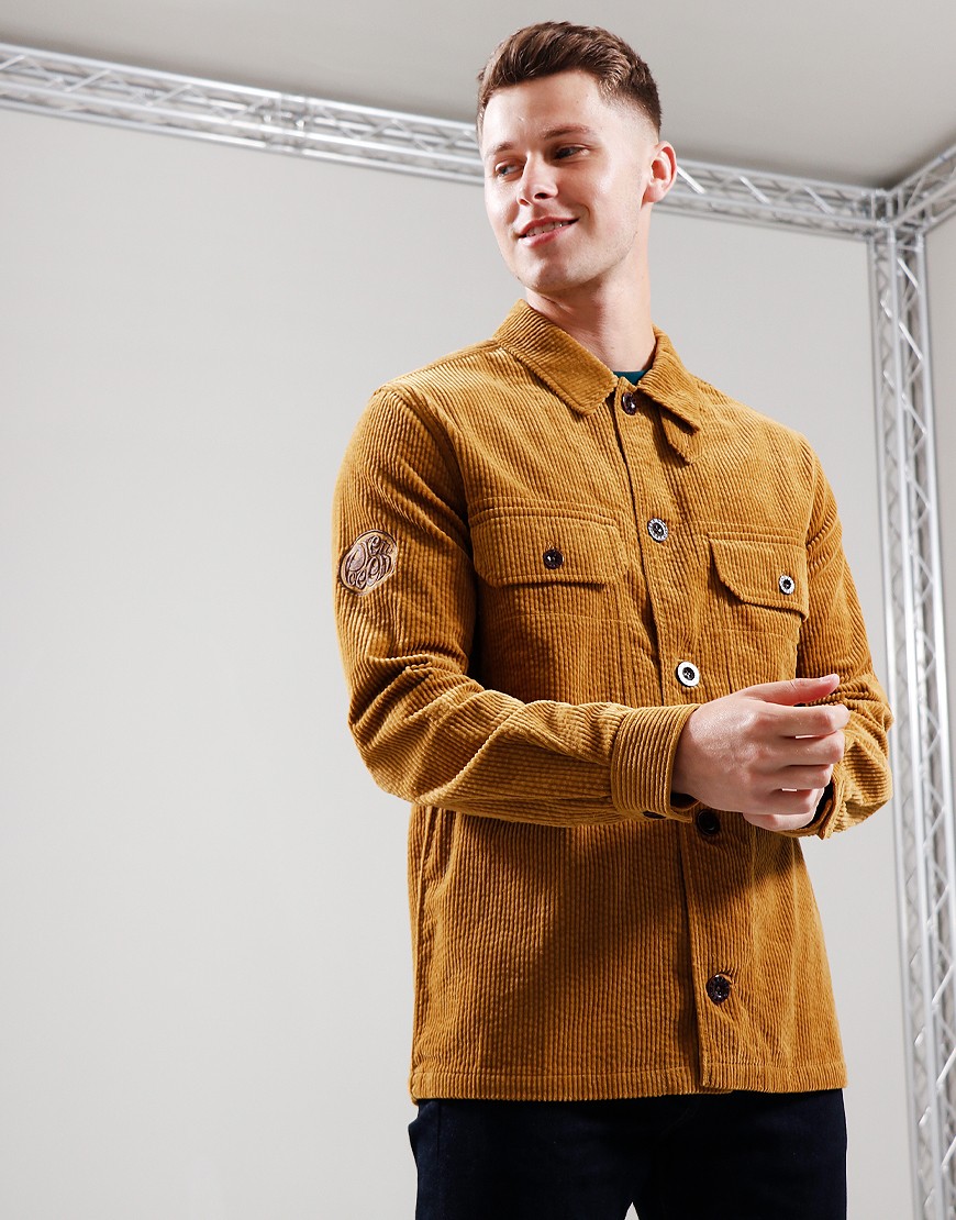 Pretty Green Reed Corduroy Overshirt Brown Terraces Menswear