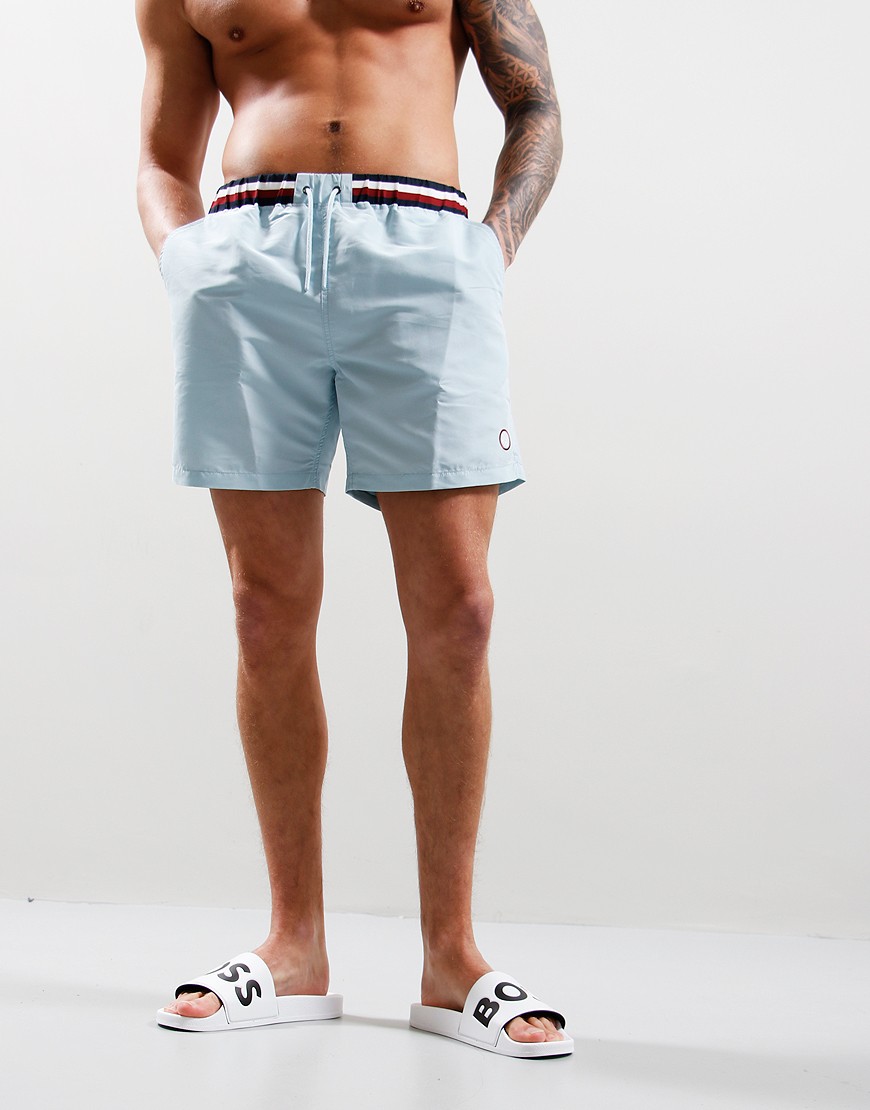 Pretty Green Tilby Swim Short Light Blue Terraces Menswear