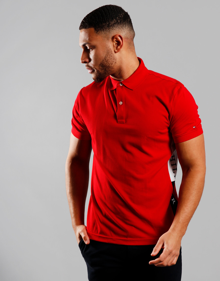 tommy hilfiger red polo shirt