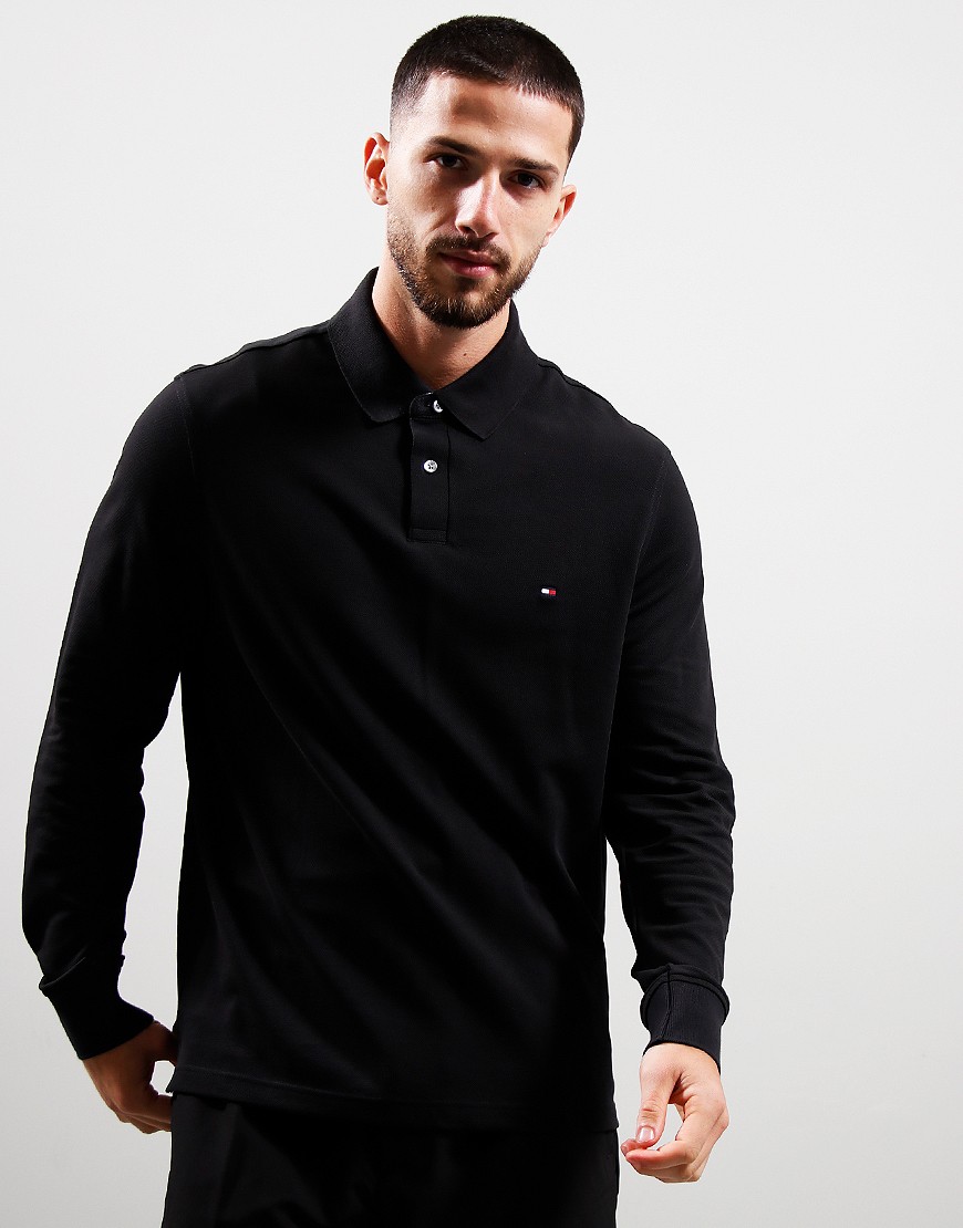 Tommy Hilfiger 1985 Long Sleeve Polo Shirt Black Terraces