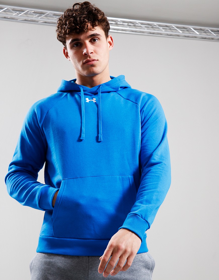 Under Armour Rival Fleece Hoodie Photon Blue White Terraces Menswear