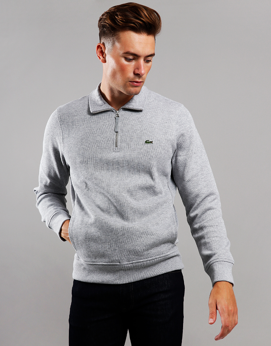 lacoste grey half zip